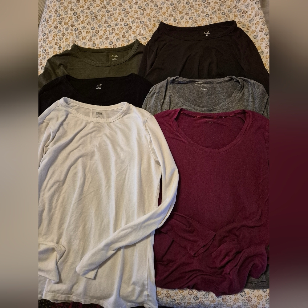 Lot Of 6 Long Sleeve Womens Shirts, Fit Like XL
